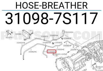 Nissan 310987S117 HOSE-BREATHER