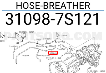 Nissan 310987S121 HOSE-BREATHER