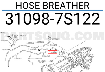 Nissan 310987S122 HOSE-BREATHER