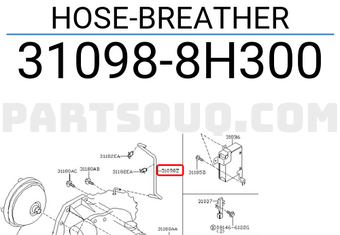 Nissan 310988H300 HOSE-BREATHER