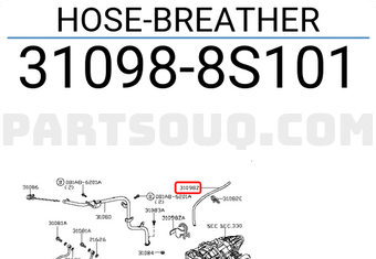 Nissan 310988S101 HOSE-BREATHER