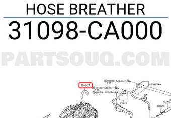 Nissan 31098CA000 HOSE BREATHER