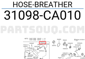 Nissan 31098CA010 HOSE-BREATHER