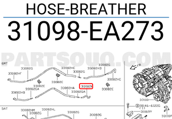 Nissan 31098EA273 HOSE-BREATHER