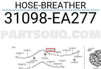 Nissan 31098EA277 HOSE-BREATHER