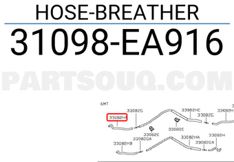 Nissan 31098EA916 HOSE-BREATHER