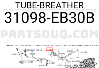 Nissan 31098EB30B TUBE-BREATHER