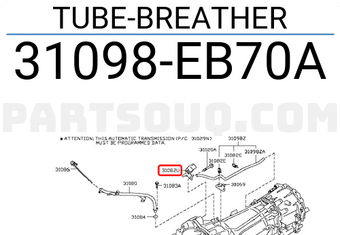 Nissan 31098EB70A TUBE-BREATHER