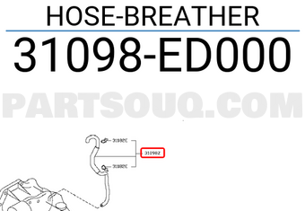 Nissan 31098ED000 HOSE-BREATHER