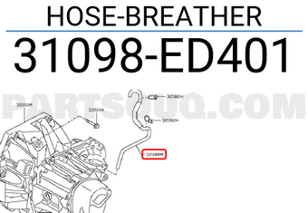 Nissan 31098ED401 HOSE-BREATHER