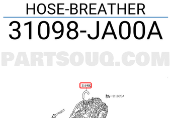 Nissan 31098JA00A HOSE-BREATHER