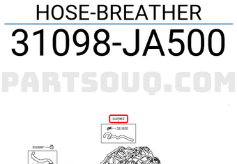 Nissan 31098JA500 HOSE-BREATHER