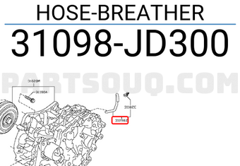 Nissan 31098JD300 HOSE-BREATHER