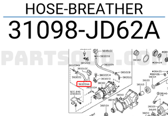 Nissan 31098JD62A HOSE-BREATHER