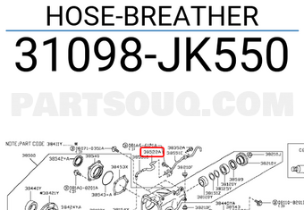 Nissan 31098JK550 HOSE-BREATHER