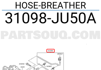 Nissan 31098JU50A HOSE-BREATHER