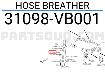 Nissan 31098VB001 HOSE-BREATHER