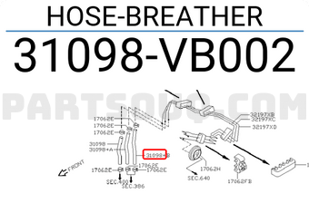 Nissan 31098VB002 HOSE-BREATHER