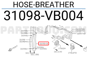 Nissan 31098VB004 HOSE-BREATHER
