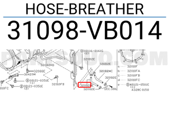Nissan 31098VB014 HOSE-BREATHER