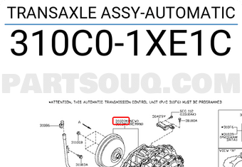 Nissan 310C01XE1C TRANSAXLE ASSY-AUTOMATIC
