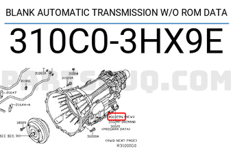 Nissan 310C03HX9E BLANK AUTOMATIC TRANSMISSION W/O ROM DATA