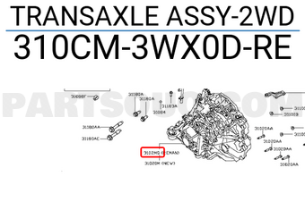 Nissan 310CM3WX0DRE TRANSAXLE ASSY-2WD