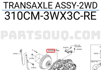 Nissan 310CM3WX3CRE TRANSAXLE ASSY-2WD