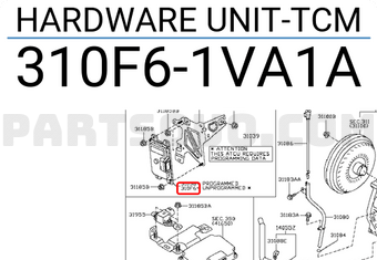 Nissan 310F61VA1A HARDWARE UNIT-TCM