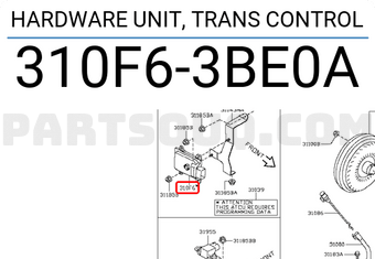 Nissan 310F63BE0A HARDWARE UNIT, TRANS CONTROL