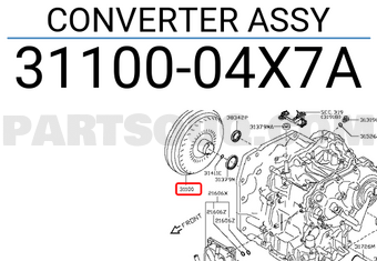 Nissan 3110004X7A CONVERTER ASSY