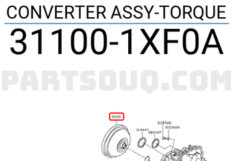 Nissan 311001XF0A CONVERTER ASSY-TORQUE