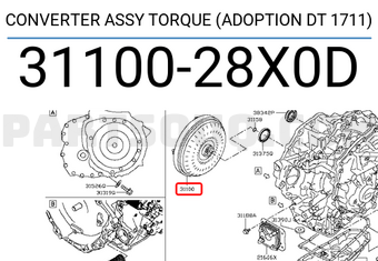 Nissan 3110028X0D CONVERTER ASSY TORQUE (ADOPTION DT 1711)