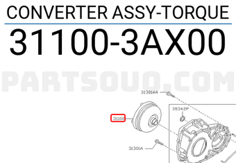 Nissan 311003AX00 CONVERTER ASSY-TORQUE