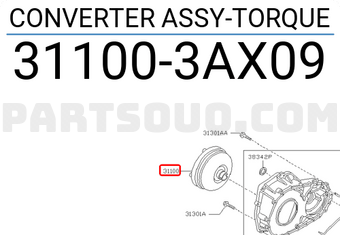 Nissan 311003AX09 CONVERTER ASSY-TORQUE