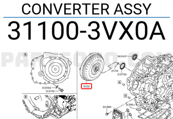 Nissan 311003VX0A CONVERTER ASSY