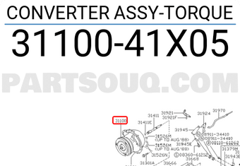 Nissan 3110041X05 CONVERTER ASSY-TORQUE