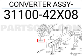 Nissan 3110042X08 CONVERTER ASSY