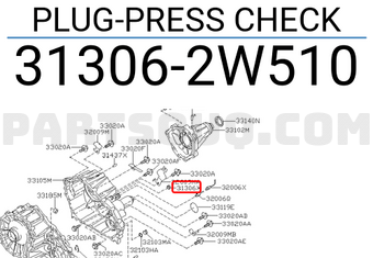 Nissan 313062W510 PLUG-PRESS CHECK