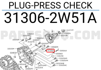 Nissan 313062W51A PLUG-PRESS CHECK