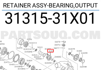 Nissan 3131531X01 RETAINER ASSY-BEARING,OUTPUT