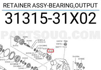 Nissan 3131531X02 RETAINER ASSY-BEARING,OUTPUT