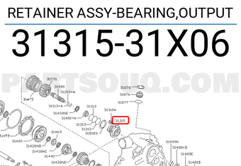 Nissan 3131531X06 RETAINER ASSY-BEARING,OUTPUT