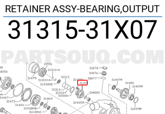 Nissan 3131531X07 RETAINER ASSY-BEARING,OUTPUT