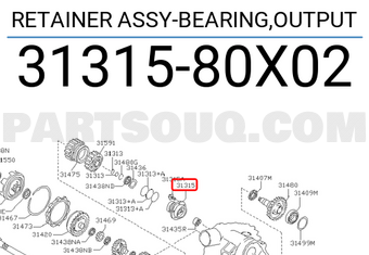 Nissan 3131580X02 RETAINER ASSY-BEARING,OUTPUT