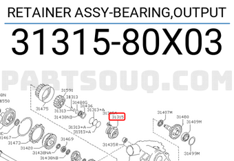 Nissan 3131580X03 RETAINER ASSY-BEARING,OUTPUT