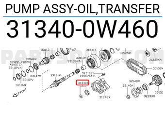 Nissan 313400W460 PUMP ASSY-OIL,TRANSFER