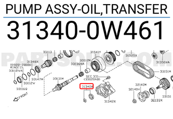 Nissan 313400W461 PUMP ASSY-OIL,TRANSFER