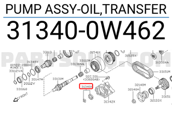 Nissan 313400W462 PUMP ASSY-OIL,TRANSFER