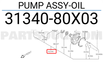 Nissan 3134080X03 PUMP ASSY-OIL